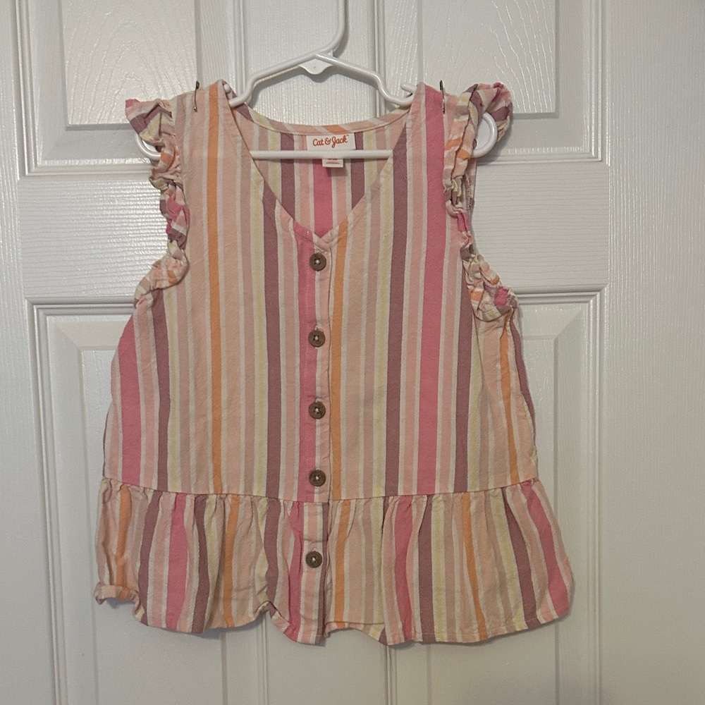 Cat & Jack Multicolor Striped Kids Blouse